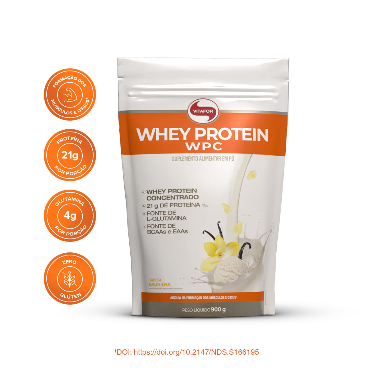 Whey Protein Vitafor Wpc Baunilha 900g